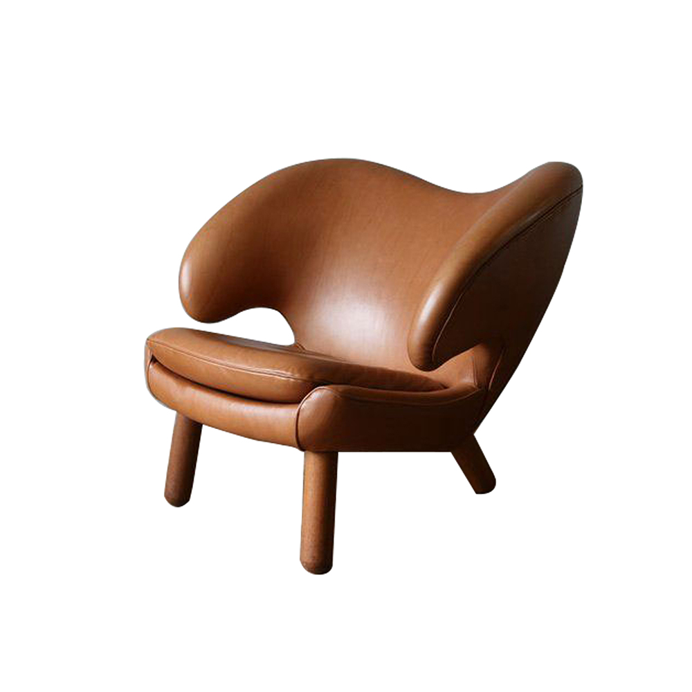 Pelican Chair 鵜鶘椅（無釦/ 胡桃木/ 焦糖色皮革） | 北歐櫥窗NORDIC