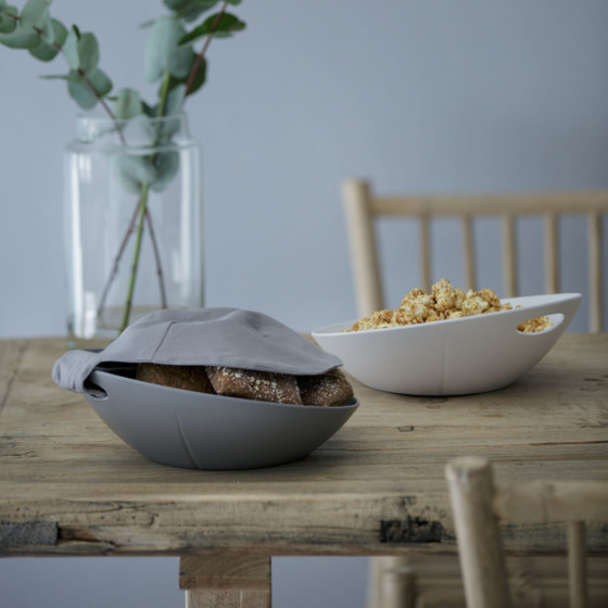 grand cru 小船面包篮(白,附餐巾布)