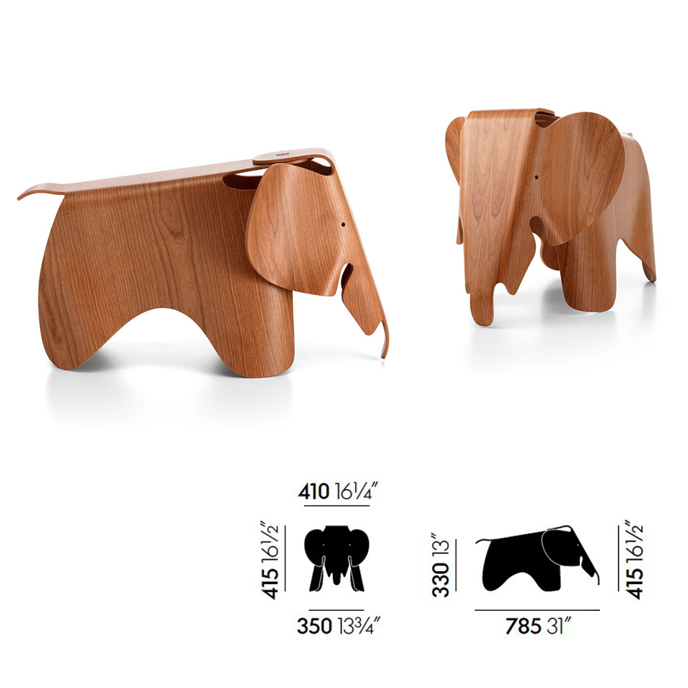 天然木製抽象置物 限量藏家版Eames Plywood Elephant 大象藝術擺飾（櫻桃木） | 北歐櫥窗