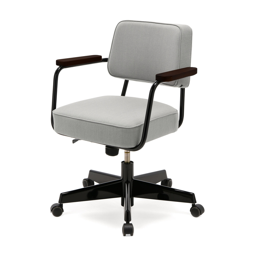Fauteuil Direction Pivotant 工作椅 淺灰座面 深黑椅腳 北歐櫥窗nordic
